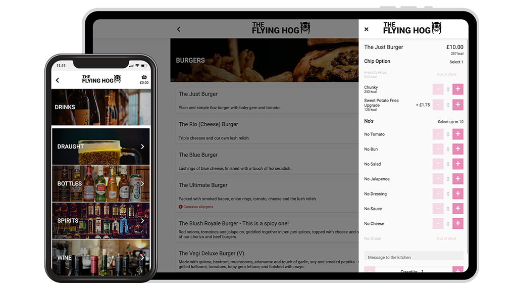 Ipad showing multi-choice toppings